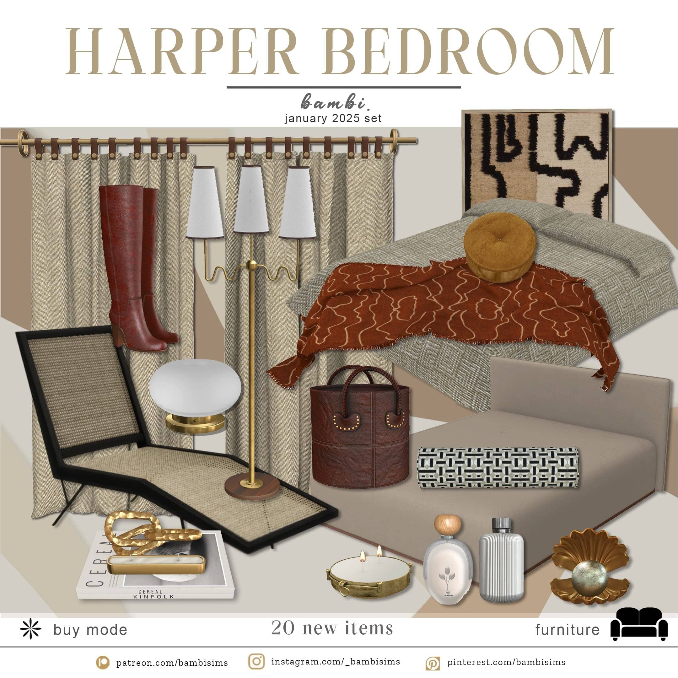Скриншот мода Сет для спальни Harper bedroom